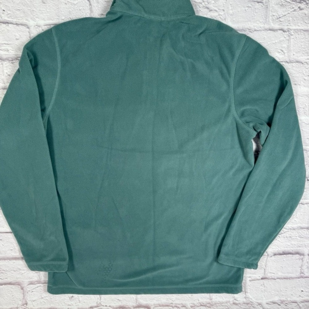 Eddie Bauer Fleece Sweater Mens Heathered Green 1/4 Zip Pullover Medium Jacket - Picture 6 of 9